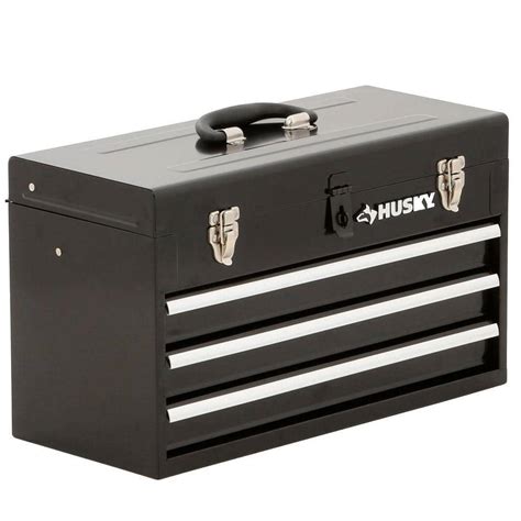 college metal hand box|Husky and Companion Metal Tool Boxes with Socket Wrench .